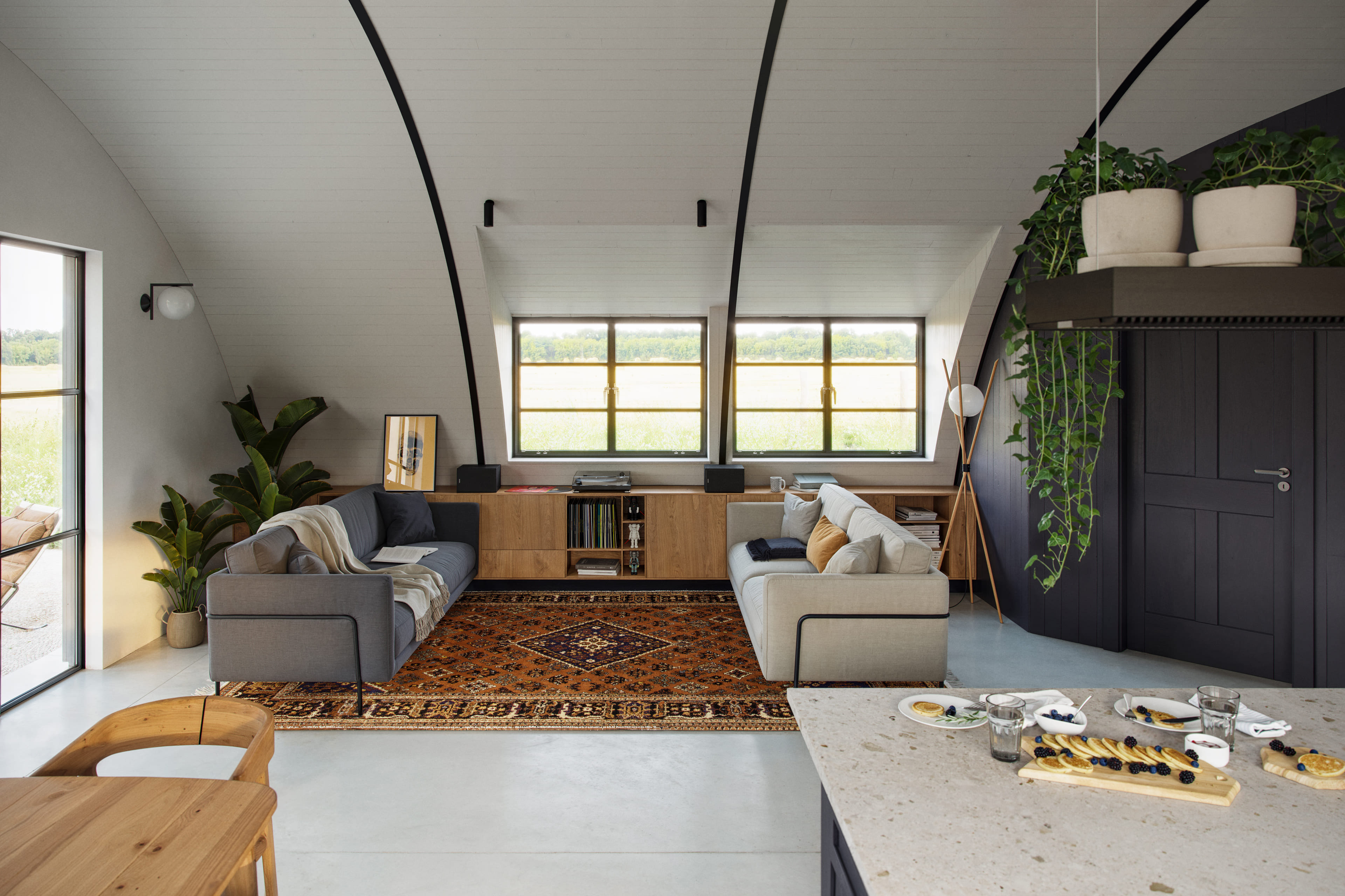 Nissen hut conversion - interiors — view 3