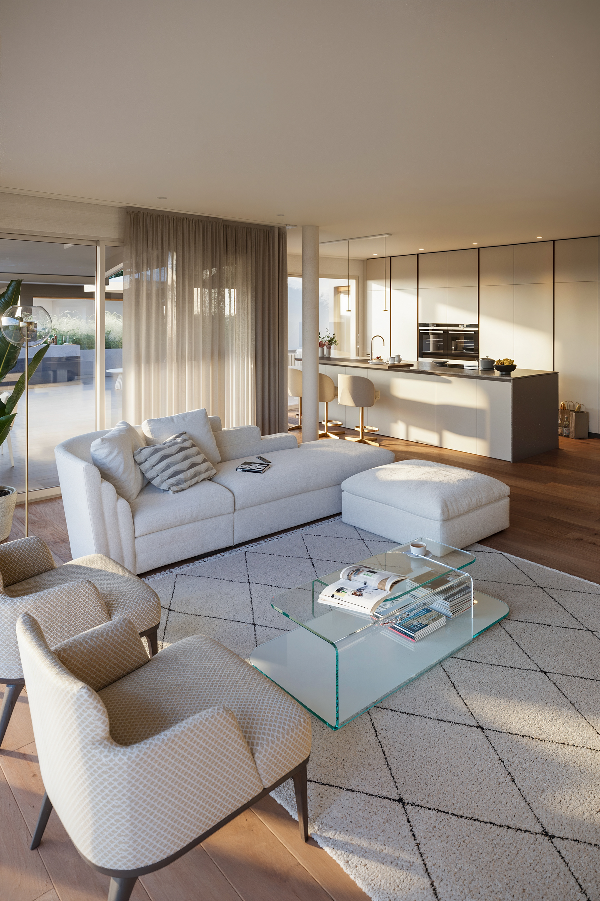 Penthouse in Lugano - living — view 1