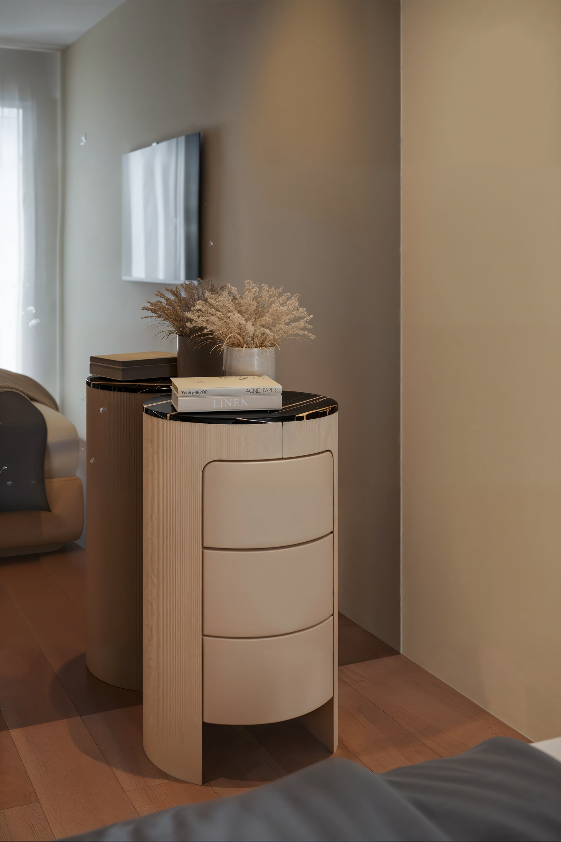 Penthouse in Lugano - Bedroom and Entrance hall — view 2